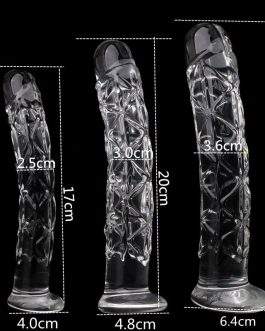 3 size Crystal Big Glass Dildo Realistic Penis Artificial Anal Dildo G-spot Stimulate Female Masturbates Glass Dildos for Women