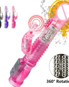 Dildo Rabbit Vibrator for Women 360 Telescopic Clitoris Stimulator Adults Sex Toy for Women Masturbator Female Massager Sex Shop