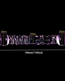 Double Ended Crystal Purple Pyrex Glass Dildo, Artificial Penis Granule and Spiral G Spot Simulator Adult Sex Toys for Woman