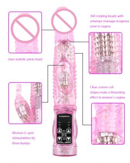 Dual motor Rabbit Vibrators 12 Speed Vibration And 360°Rotation G Spot Dildo Vibrator clitoris Anal Massager Adult Sex for Women