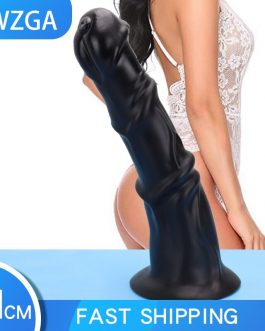 JWZGA Huge Horse Dildo Masturbators Sex Toy For Adult Plastic Dick Anal Sex G-Spot Fisting Animal Penis With Suction Cup 18