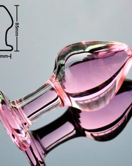 Pink Crystal butt plugs set Pyrex glass anal dildo ball bead fake penis female masturbation sex toy kit for adult women men gay