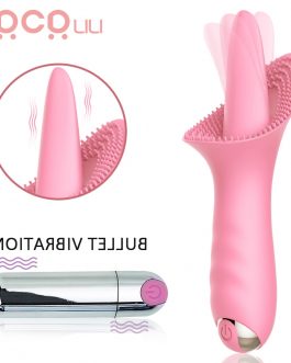 Safe Silicone G Spot Clitoral Vibrator 10 Modes Tongue Licking Clit Tickler Nipple Stimulator Vaginal Orgasm Sex Toys for Women