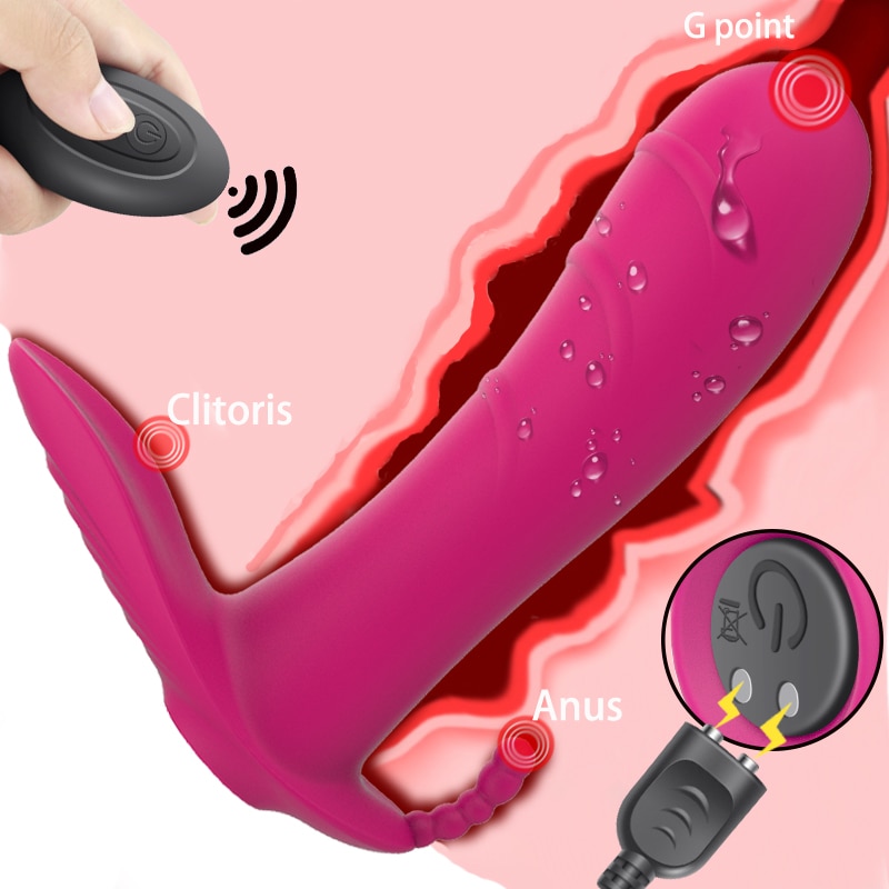 Wearable-Dildo-Vibrator-Wireless-Remote-Control-Panties-G-Spot-Clitoral-Stimulation-Massage-Female-Orgasmic-Masturbation-Device